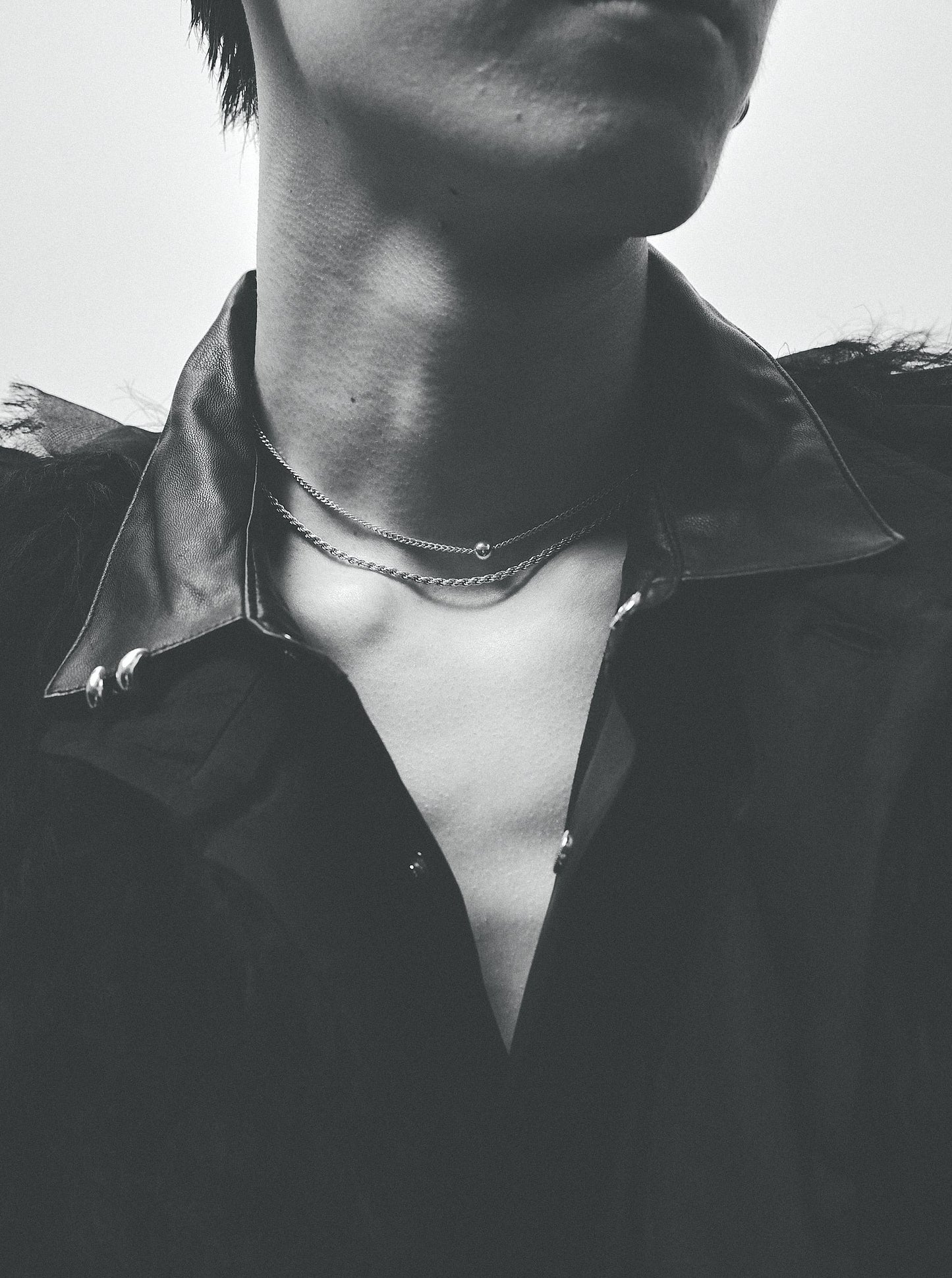 tiny ball chain necklace<b-007>
