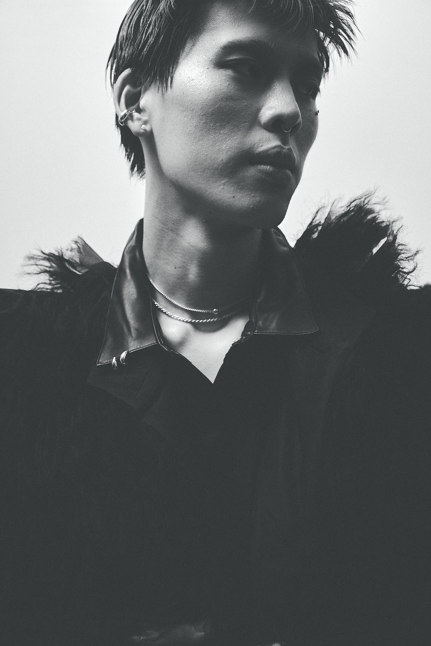 tiny ball chain necklace<b-007>