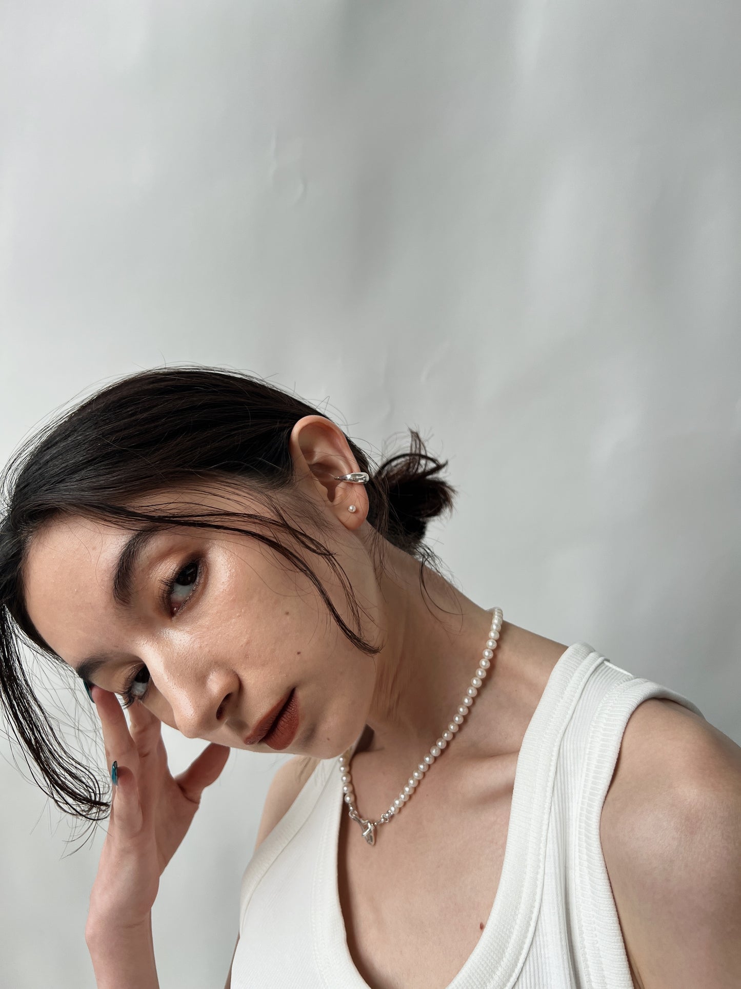 mini akoya pearl earring <m-002>
