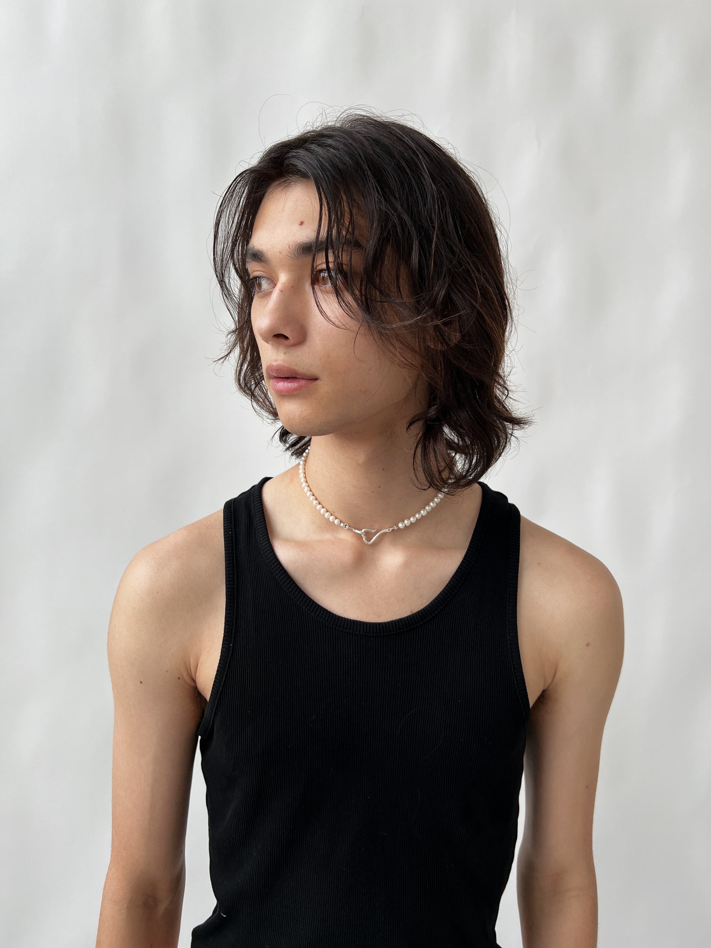 heart pearl choker <h-002>