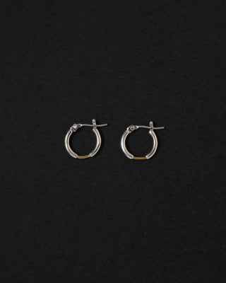 Bi-color Pipe Earrings/silver base <bi-001>