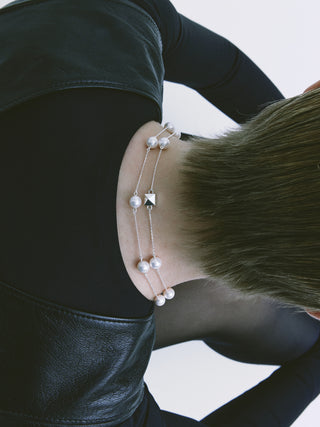 Long Pearl Chain Necklace <lpcn-001,lpcn-001-g>