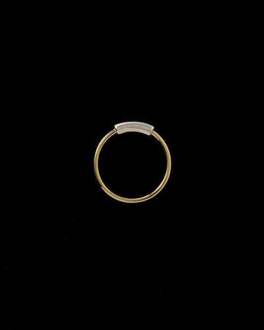 Bi-color Pipe Ring/gold base <bi-002-g>