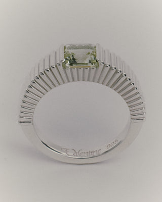 Fluted SQ Stone Ring <fssr-001,fssr-001-g>