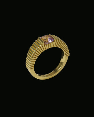 Fluted SQ Stone Ring <fssr-001,fssr-001-g>