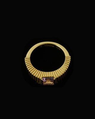 Fluted SQ Stone Ring <fssr-001,fssr-001-g>