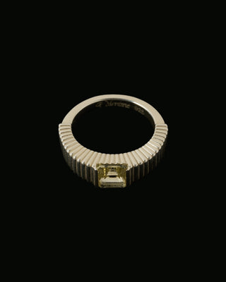 Fluted SQ Stone Ring <fssr-001,fssr-001-g>